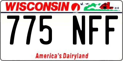 WI license plate 775NFF