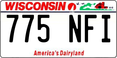 WI license plate 775NFI