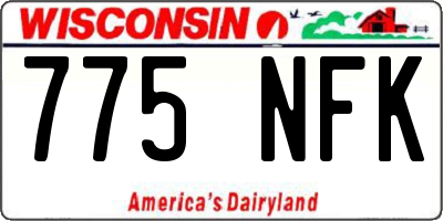WI license plate 775NFK