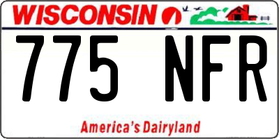 WI license plate 775NFR
