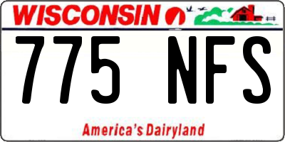 WI license plate 775NFS