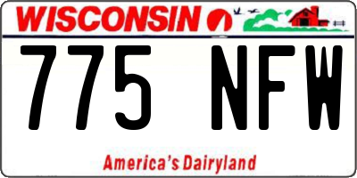WI license plate 775NFW