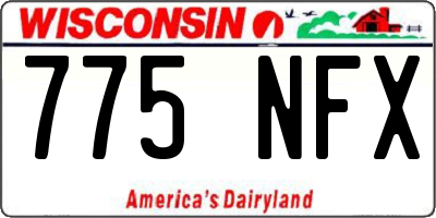 WI license plate 775NFX