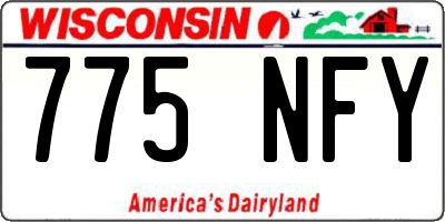 WI license plate 775NFY