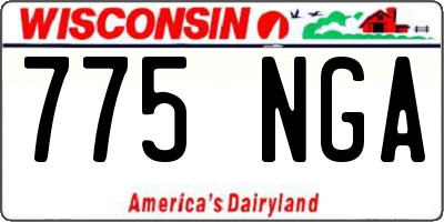 WI license plate 775NGA