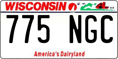 WI license plate 775NGC