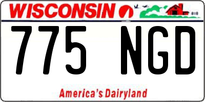 WI license plate 775NGD