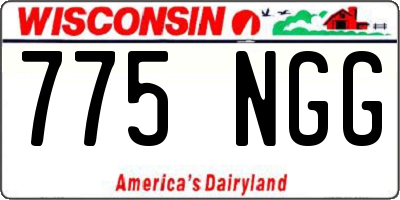 WI license plate 775NGG