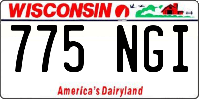 WI license plate 775NGI