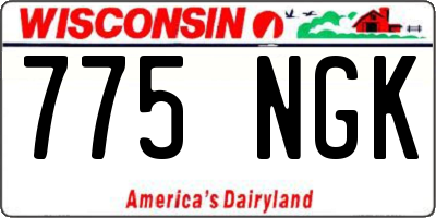 WI license plate 775NGK