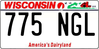 WI license plate 775NGL