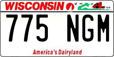 WI license plate 775NGM