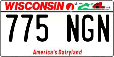 WI license plate 775NGN