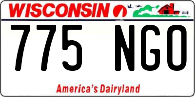 WI license plate 775NGO