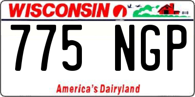 WI license plate 775NGP