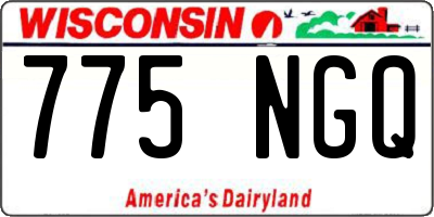 WI license plate 775NGQ