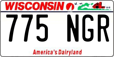 WI license plate 775NGR