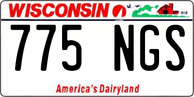 WI license plate 775NGS