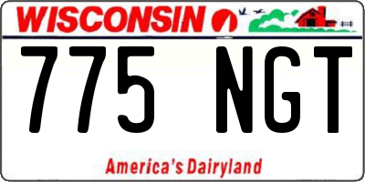 WI license plate 775NGT