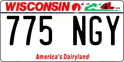 WI license plate 775NGY