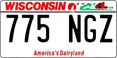 WI license plate 775NGZ