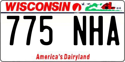 WI license plate 775NHA