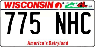 WI license plate 775NHC