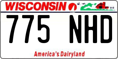 WI license plate 775NHD