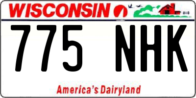 WI license plate 775NHK