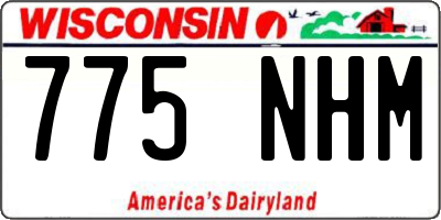 WI license plate 775NHM