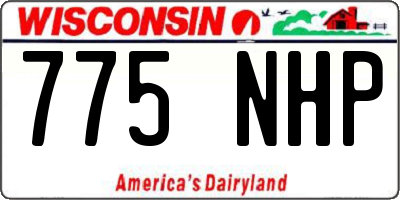 WI license plate 775NHP