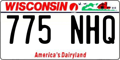 WI license plate 775NHQ