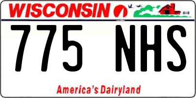 WI license plate 775NHS