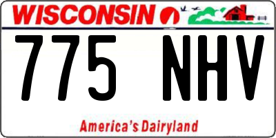WI license plate 775NHV