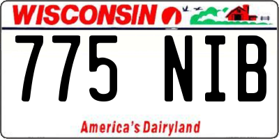 WI license plate 775NIB