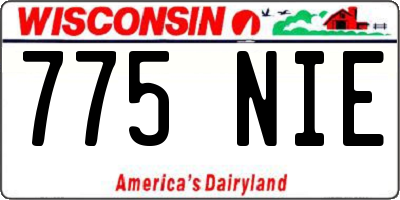 WI license plate 775NIE