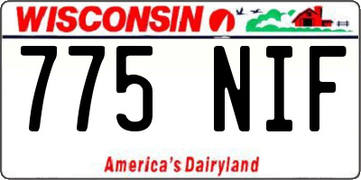 WI license plate 775NIF