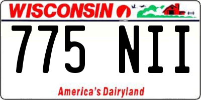 WI license plate 775NII