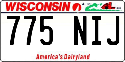 WI license plate 775NIJ