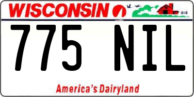 WI license plate 775NIL
