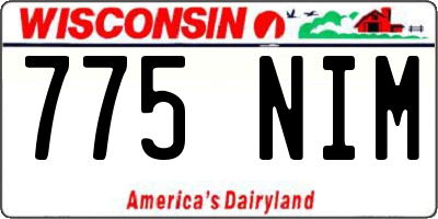 WI license plate 775NIM
