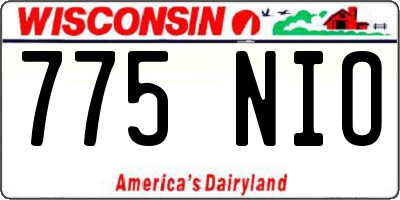 WI license plate 775NIO