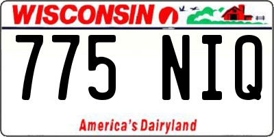 WI license plate 775NIQ