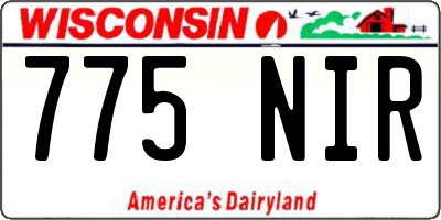 WI license plate 775NIR
