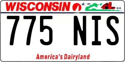 WI license plate 775NIS