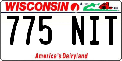 WI license plate 775NIT