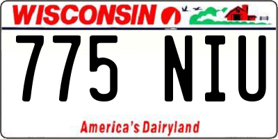 WI license plate 775NIU