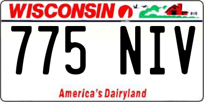 WI license plate 775NIV