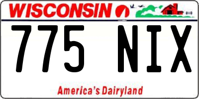 WI license plate 775NIX