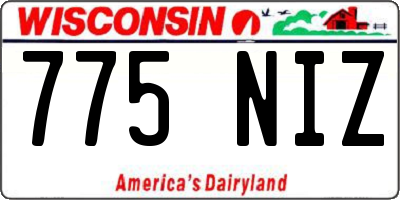WI license plate 775NIZ